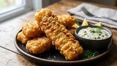 Knusprige Fischstäbchen ohne Eier und Milch: Das Geheimnis eines luftigen Teigs mit Sprudelwasser